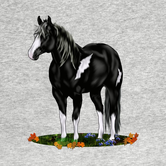 Black and White Paint Horse by painteddreamsdesigns